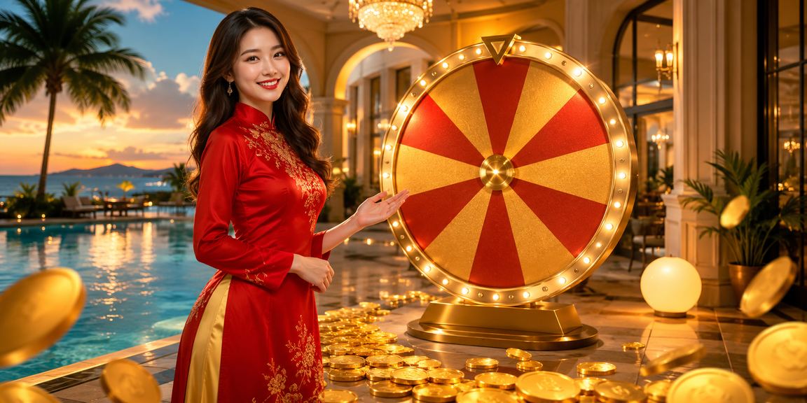 Người phụ nữ mặc áo dài tham gia rút thăm may mắn tại Đà Lạt trong không khí lễ hội