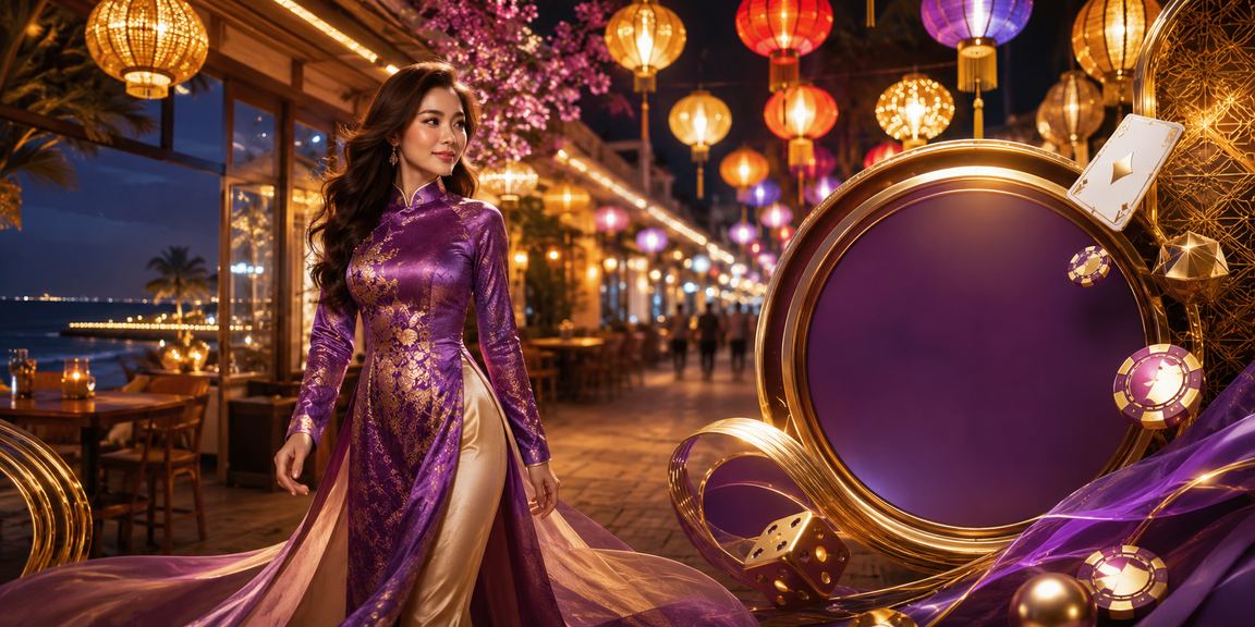 Người phụ nữ mặc áo dài nhận thưởng VIP tại khu vực biển Vũng Tàu với không khí lễ hội